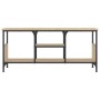 Iron TV cabinet Sonoma oak plywood 100x35x45 cm by vidaXL, TV Furniture - Ref: Foro24-831799, Price: 49,82 €, Discount: %