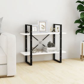 2-tier white plywood shelf 80x30x70 cm by vidaXL, Bookcases and shelves - Ref: Foro24-806447, Price: 31,99 €, Discount: %