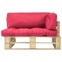 Pallet garden sofa with red pine wood cushions by vidaXL, Outdoor sofas - Ref: Foro24-275292, Price: 114,99 €, Discount: %