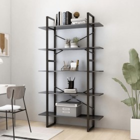 5-level gray engineered wood shelf 100x30x175 cm by vidaXL, Bookcases and shelves - Ref: Foro24-3082000, Price: 92,83 €, Disc...