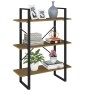 3-tier solid brown pine wood shelf 80x30x105 cm by vidaXL, Bookcases and shelves - Ref: Foro24-806535, Price: 66,32 €, Discou...