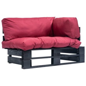 Pallet garden sofa with red pine wood cushions by vidaXL, Outdoor sofas - Ref: Foro24-277415, Price: 107,99 €, Discount: %