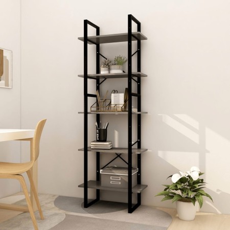 5-tier gray pine wood shelf 60x30x175 cm by vidaXL, Bookcases and shelves - Ref: Foro24-3081985, Price: 100,51 €, Discount: %