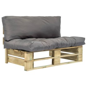 Pallet garden sofa with gray pinewood cushions by vidaXL, Outdoor sofas - Ref: Foro24-275285, Price: 124,99 €, Discount: %