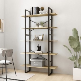 Sonoma plywood 5-tier shelving unit 100x30x175 cm by vidaXL, Bookcases and shelves - Ref: Foro24-3082001, Price: 94,99 €, Dis...