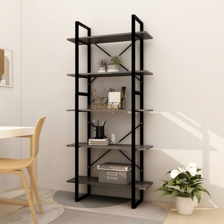 5-tier gray pine wood shelf 80x30x175 cm by vidaXL, Bookcases and shelves - Ref: Foro24-3081995, Price: 113,11 €, Discount: %