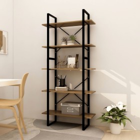 5-tier brown pine wood shelf 80x30x175 cm by vidaXL, Bookcases and shelves - Ref: Foro24-3081996, Price: 112,99 €, Discount: %