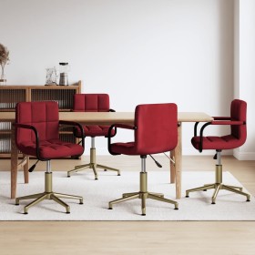 4pcs Red Wine Red Velvet Swivel Dining Chairs by vidaXL, dining chairs - Ref: Foro24-3088237, Price: 222,99 €, Discount: %