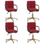 4pcs Red Wine Red Velvet Swivel Dining Chairs by vidaXL, dining chairs - Ref: Foro24-3088237, Price: 222,46 €, Discount: %