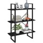 3-tier solid black pine wood shelf 80x30x105 cm by vidaXL, Bookcases and shelves - Ref: Foro24-806536, Price: 53,99 €, Discou...