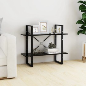 2-level black plywood shelf 80x30x70 cm by vidaXL, Bookcases and shelves - Ref: Foro24-806448, Price: 32,00 €, Discount: %