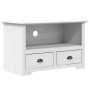 Mueble de TV 2 cajones BODO madera pino blanco 91,5x44,5x56 cm de vidaXL, Muebles TV - Ref: Foro24-355074, Precio: 80,80 €, D...