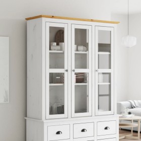 Wardrobe with glass doors BODO white pine wood brown by vidaXL, Sideboards - Ref: Foro24-355078, Price: 245,63 €, Discount: %