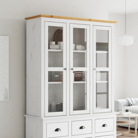 Wardrobe with glass doors BODO white pine wood brown by vidaXL, Sideboards - Ref: Foro24-355078, Price: 245,73 €, Discount: %