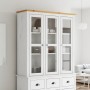 Wardrobe with glass doors BODO white pine wood brown by vidaXL, Sideboards - Ref: Foro24-355078, Price: 245,73 €, Discount: %