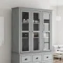 BODO solid pine gray wardrobe with glass doors by vidaXL, Sideboards - Ref: Foro24-355079, Price: 268,09 €, Discount: %