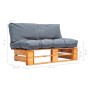 Garden sofa made of pallets with gray cushions and pine wood. by vidaXL, Outdoor sofas - Ref: Foro24-277444, Price: 117,52 €,...