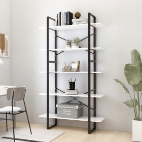 5-tier white engineered wood shelf 100x30x175 cm by vidaXL, Bookcases and shelves - Ref: Foro24-3081998, Price: 93,91 €, Disc...