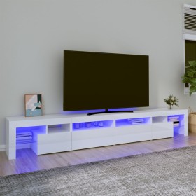 Mueble de TV con luces LED blanco brillante 260x36,5x40 cm de vidaXL, Muebles TV - Ref: Foro24-3152822, Precio: 205,22 €, Des...