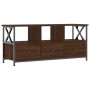 Iron TV cabinet brown oak plywood 102x33x45 cm by vidaXL, TV Furniture - Ref: Foro24-831792, Price: 80,76 €, Discount: %