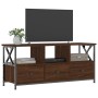 Iron TV cabinet brown oak plywood 102x33x45 cm by vidaXL, TV Furniture - Ref: Foro24-831792, Price: 80,76 €, Discount: %