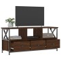 Iron TV cabinet brown oak plywood 102x33x45 cm by vidaXL, TV Furniture - Ref: Foro24-831792, Price: 80,76 €, Discount: %