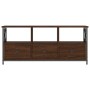 Iron TV cabinet brown oak plywood 102x33x45 cm by vidaXL, TV Furniture - Ref: Foro24-831792, Price: 80,76 €, Discount: %