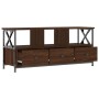 Iron TV cabinet brown oak plywood 102x33x45 cm by vidaXL, TV Furniture - Ref: Foro24-831792, Price: 80,76 €, Discount: %