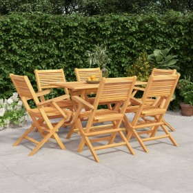 Garten-Essgruppe 7-teilig aus massivem Teakholz von vidaXL, Gartensets - Ref: Foro24-3155014, Preis: 527,99 €, Rabatt: %