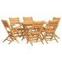 Garden dining set 7 pieces solid teak wood by vidaXL, Garden sets - Ref: Foro24-3155014, Price: 536,51 €, Discount: %