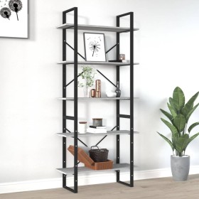 Sonoma gray plywood 5-tier shelving unit 80x30x175 cm by vidaXL, Bookcases and shelves - Ref: Foro24-3114017, Price: 95,99 €,...