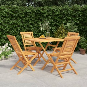 5-teiliges Garten-Esszimmerset aus massivem Teakholz von vidaXL, Gartensets - Ref: Foro24-3155034, Preis: 393,99 €, Rabatt: %