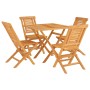 5-piece solid teak wood garden dining set by vidaXL, Garden sets - Ref: Foro24-3155034, Price: 403,66 €, Discount: %