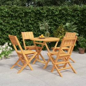 5-piece solid teak wood garden dining set by vidaXL, Garden sets - Ref: Foro24-3155020, Price: 373,44 €, Discount: %