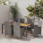 7-teiliges Garten-Esszimmer-Set und Kissen aus grauem synthetischem Rattan von vidaXL, Gartensets - Ref: Foro24-3094891, Prei...