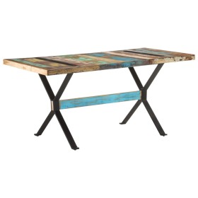 Recycled solid wood dining table 160x80x76 cm by vidaXL, Kitchen and dining tables - Ref: Foro24-321609, Price: 301,25 €, Dis...