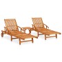 Set of sun loungers with table 2 pcs solid acacia wood by vidaXL, Loungers - Ref: Foro24-3057996, Price: 356,95 €, Discount: %