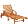 Set de tumbonas con mesita 2 uds madera maciza de acacia de vidaXL, Tumbonas - Ref: Foro24-3057996, Precio: 489,99 €, Descuen...