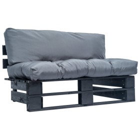 Garden pallet sofa with gray pinewood cushions by vidaXL, Outdoor sofas - Ref: Foro24-277411, Price: 110,99 €, Discount: %