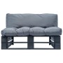 Garden pallet sofa with gray pinewood cushions by vidaXL, Outdoor sofas - Ref: Foro24-277411, Price: 110,44 €, Discount: %