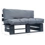 Gartensofa aus Paletten mit Kissen aus grauem Kiefernholz von vidaXL, Outdoor-Sofas - Ref: Foro24-277411, Preis: 110,44 €, Ra...