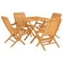 5-piece garden dining set solid teak wood by vidaXL, Garden sets - Ref: Foro24-3155037, Price: 387,97 €, Discount: %