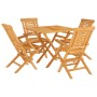 5-piece garden dining set solid teak wood by vidaXL, Garden sets - Ref: Foro24-3155035, Price: 432,88 €, Discount: %