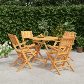 5-teiliges Garten-Essset aus massivem Teakholz von vidaXL, Gartensets - Ref: Foro24-3155021, Preis: 396,99 €, Rabatt: %