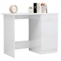 Escritorio de madera contrachapada blanco brillo 100x50x76 cm de vidaXL, Escritorios - Ref: Foro24-801086, Precio: 99,90 €, D...