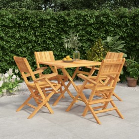 5-teiliges Garten-Essset aus massivem Teakholz von vidaXL, Gartensets - Ref: Foro24-3155039, Preis: 399,68 €, Rabatt: %