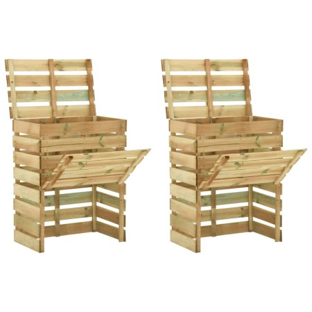 Compostadores de láminas 2 uds madera de pino 80x50x100 cm de vidaXL, Compostadores - Ref: Foro24-3078136, Precio: 157,14 €, ...