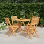 5-piece solid teak wood garden dining set by vidaXL, Garden sets - Ref: Foro24-3155022, Price: 386,81 €, Discount: %