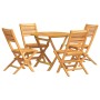 5-piece solid teak wood garden dining set by vidaXL, Garden sets - Ref: Foro24-3155022, Price: 386,81 €, Discount: %