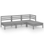 Garden furniture set 4 pieces solid gray pine wood by vidaXL, Garden sets - Ref: Foro24-3082629, Price: 203,99 €, Discount: %